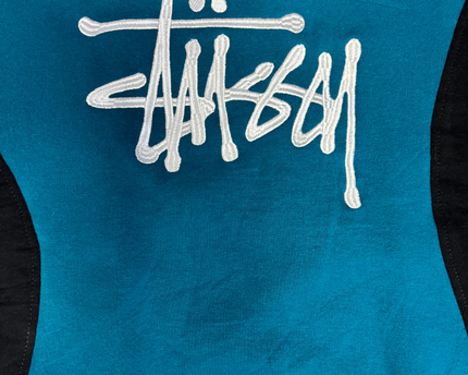 Stussy Black/Teal Paneled Logo Sweatshirt