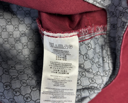 Michael Kors Burgundy Parker Slim Fit Pants