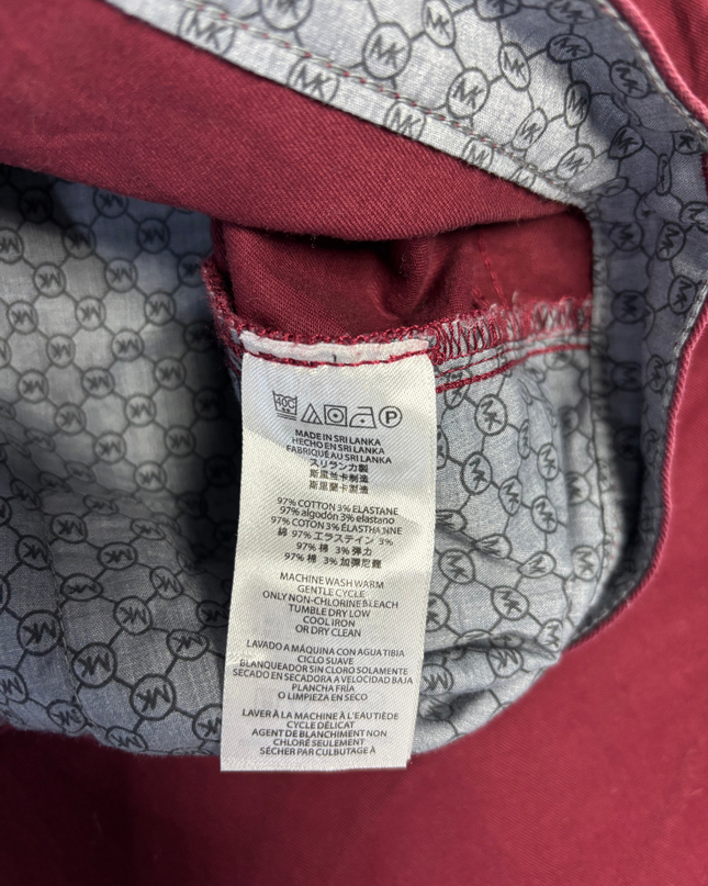 Michael Kors Burgundy Parker Slim Fit Pants