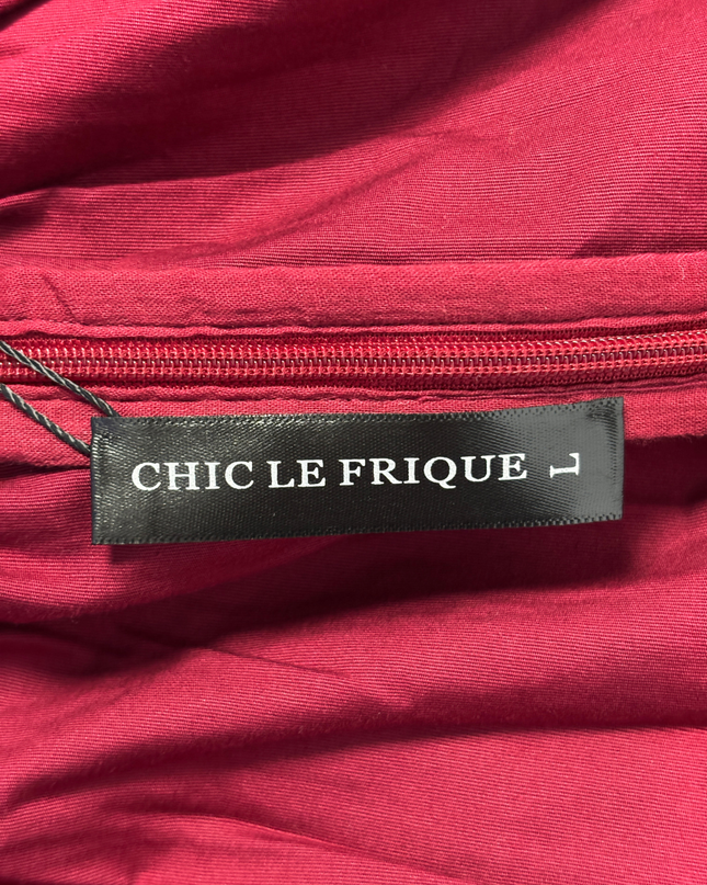 Chic Le Frique Burgundy Bustier Mini Dress with Tie Straps W/Tags