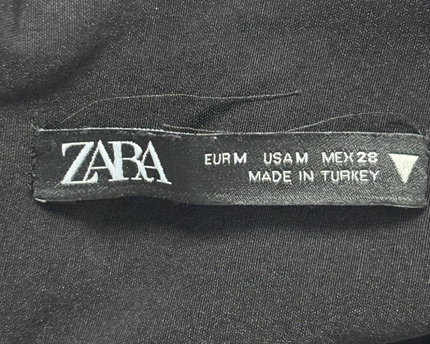 Zara Black Ruched Cut-Out Midi Dress