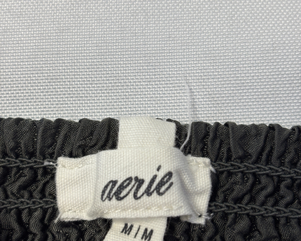 Aerie Black Smocked Mini Skirt
