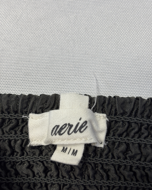 Aerie Black Smocked Mini Skirt
