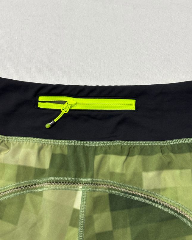 Lululemon Green Camo Pixelated Digital Print Sports Shorts