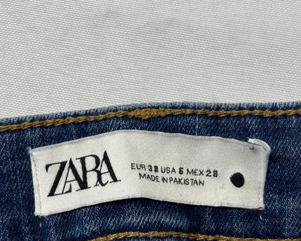 Zara Blue Mid-Rise Skinny Jeans