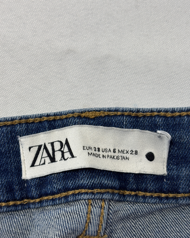 Zara Blue Mid-Rise Skinny Jeans