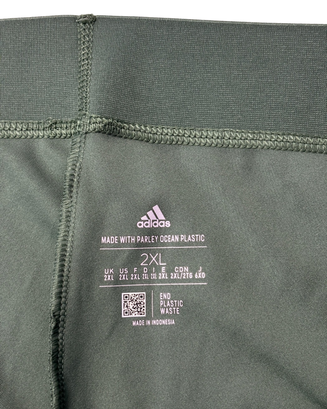 Adidas Green High-Waisted Padded Cycling Biker Shorts