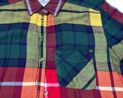 American Eagle Outfitters Multicolor Plaid Boyfriend Fit Viscose Shirt