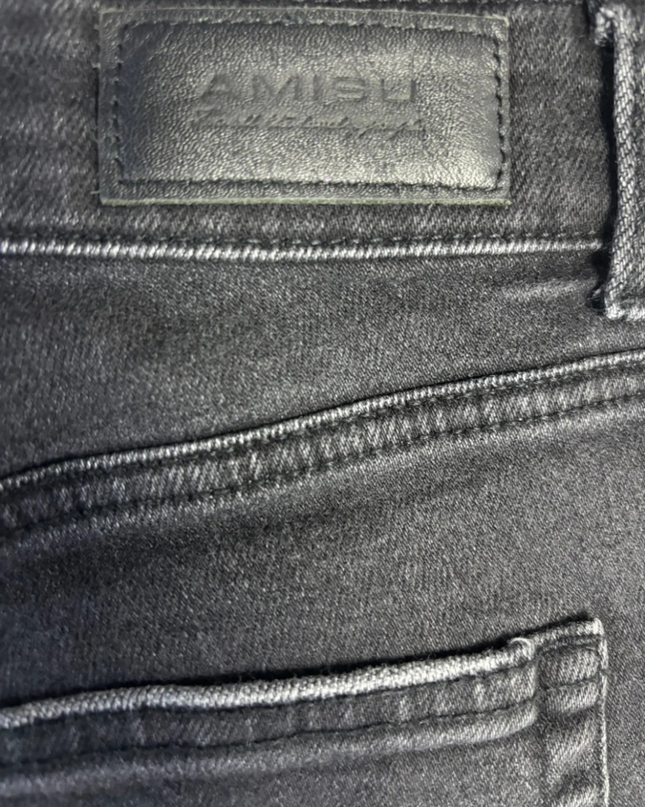 AMISU Black Frayed Hem High-Waisted Denim Shorts