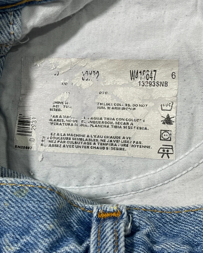 Dickies Blue Distressed Americana Heart Patch Denim Shorts
