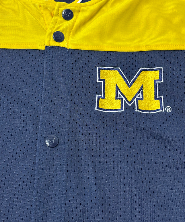 Starter Navy Blue Michigan Wolverines Sleeveless Mesh Jersey