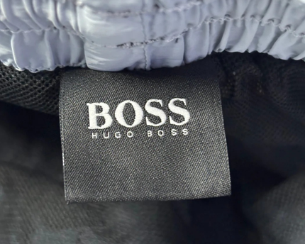 BOSS Grey Logo Athletic Casual Shorts