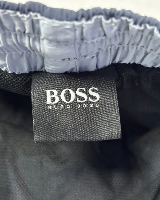 BOSS Grey Logo Athletic Casual Shorts