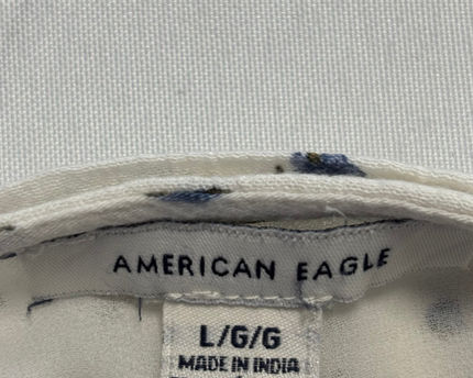 American Eagle White Floral Tiered V-Neck Mini Dress