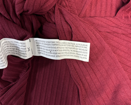 Forever 21 Maroon Ribbed Mock Neck Crop Top