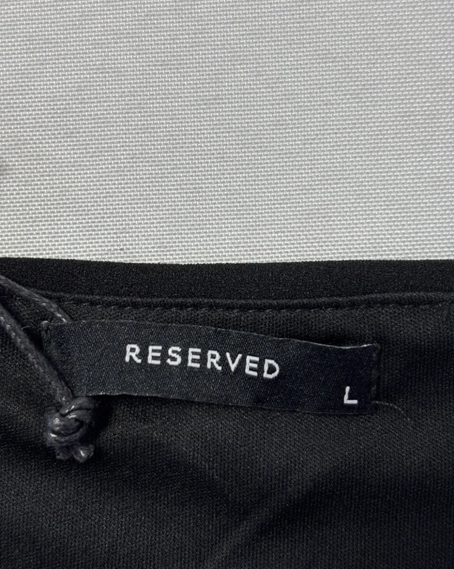 Reserved Black Square Neck Rose Button Crop Top W/Tags