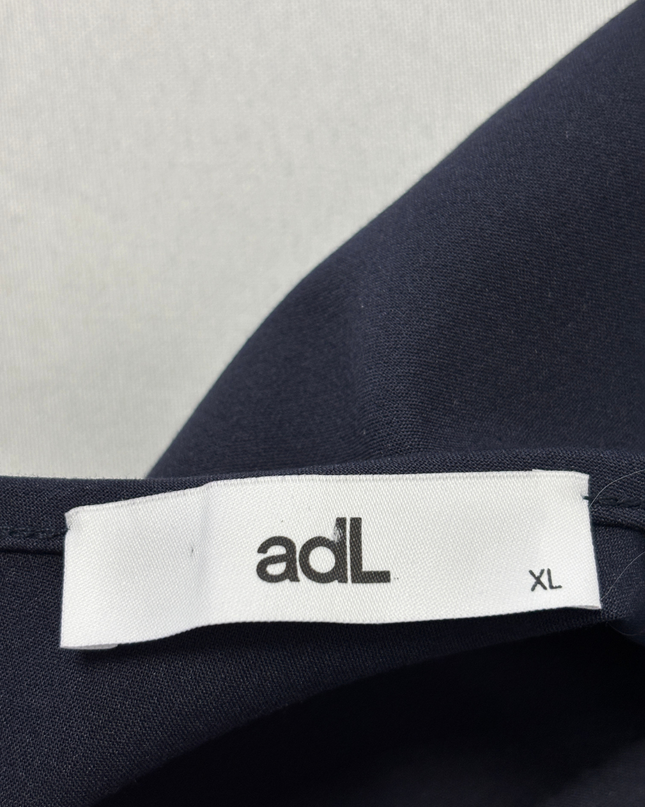 Adl Navy Blue Sleeveless Fit and Flare Pleated Mini Dress