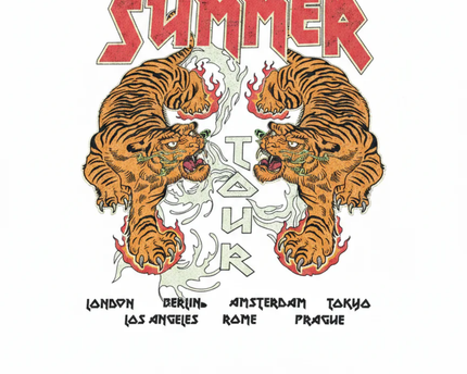 Summer Tour Tiger Black Graphic Tee