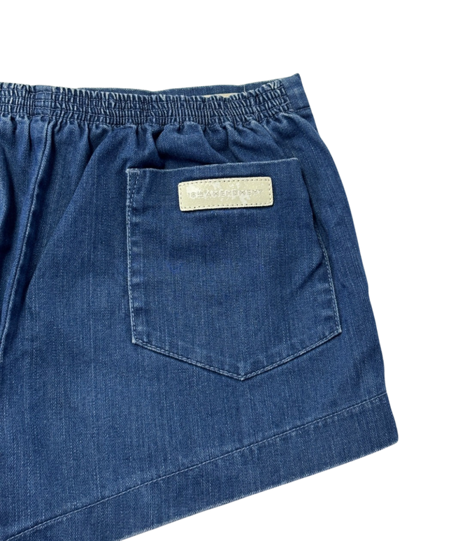 18th Amendment Blue Cotton Denim Shorts