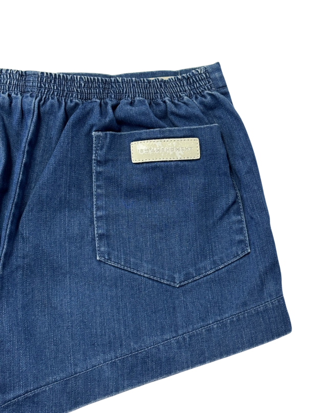 18th Amendment Blue Cotton Denim Shorts