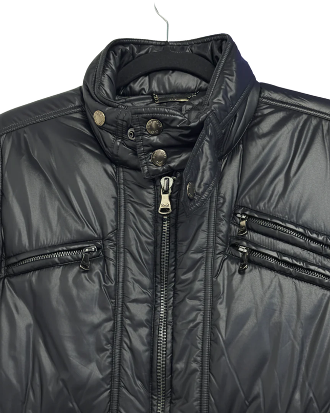 D&G Men's Black Quilted Bomber Jacket