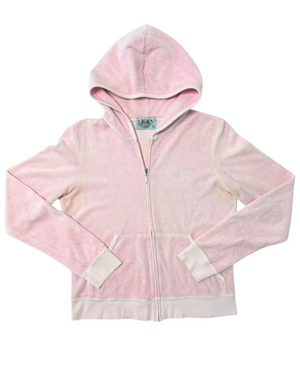 Juicy Couture Baby Pink Velour Zip-Up Hoodie