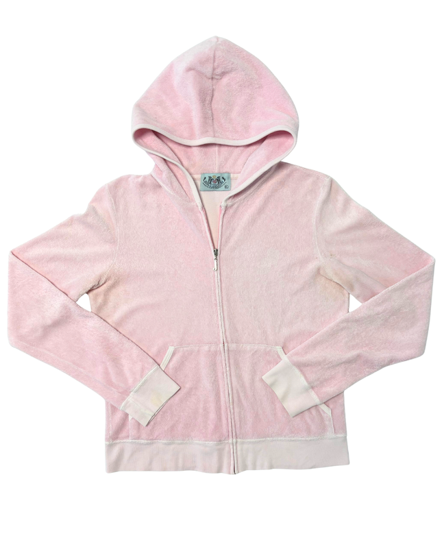 Juicy Couture Baby Pink Velour Zip-Up Hoodie