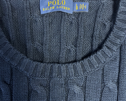 Polo Ralph Lauren Navy Cable-Knit Crewneck Sweater