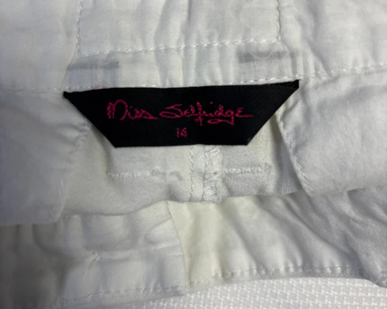 Miss Selfridge White Pleated Front Cuffed Shorts