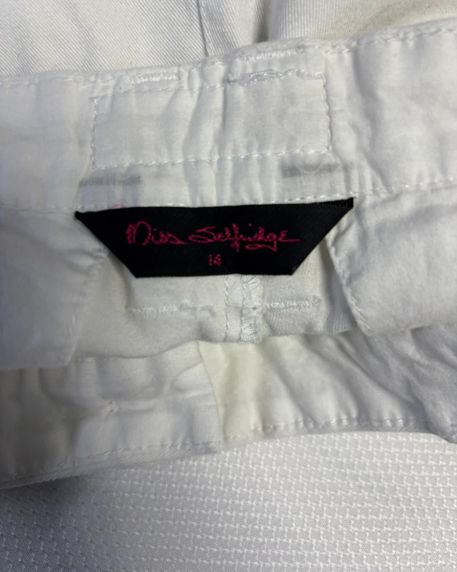 Miss Selfridge White Pleated Front Cuffed Shorts