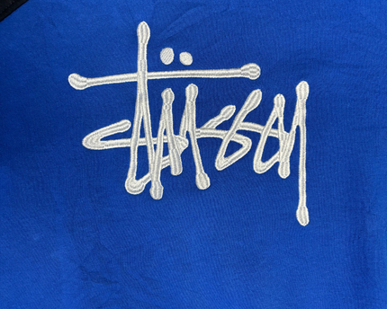 Stussy Black and Blue Two-Tone Logo Sweatshirt