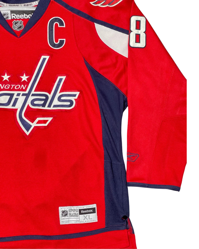 Reebok Red Washington Capitals Ovechkin #8 Hockey Jersey XL