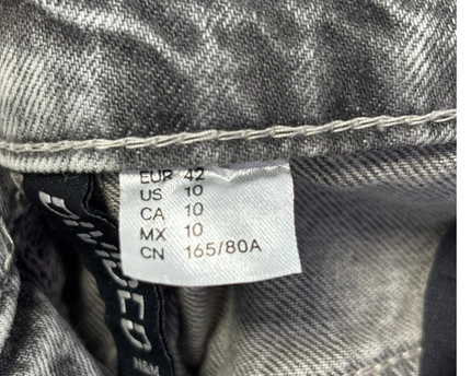 H&M Divided Grey Acid Wash Wide-Leg Denim Jeans