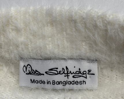 Miss Selfridge White Fluffy Eyelash Knit Sweater
