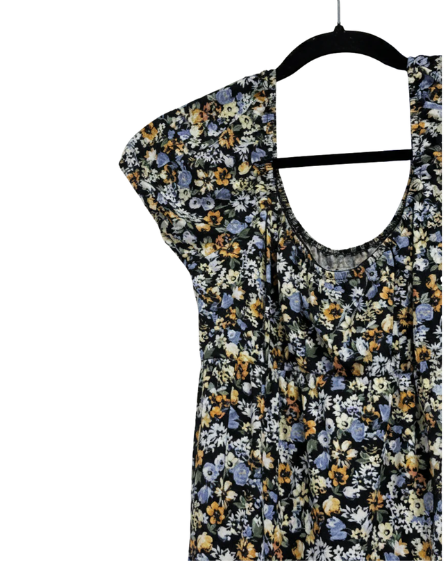 Hollister Black Floral Tiered Mini Dress