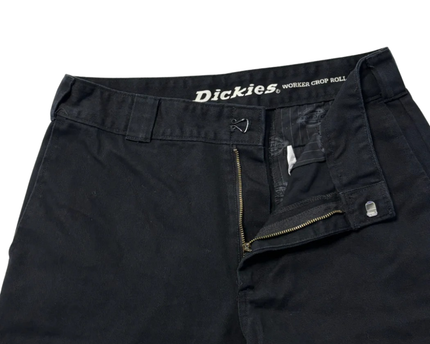 Dickies Black Worker Crop Roll Pants