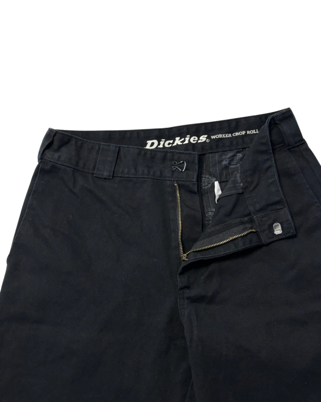 Dickies Black Worker Crop Roll Pants