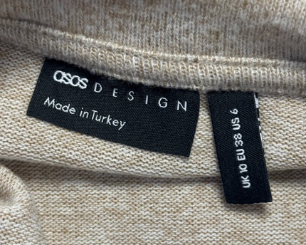 ASOS DESIGN Beige Long Sleeve Cropped Knit Top