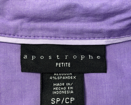 Apostrophe Purple Long Sleeve Button Down Shirt