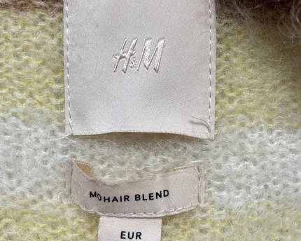 H&M Brown and Yellow Striped Mohair Blend Sweater