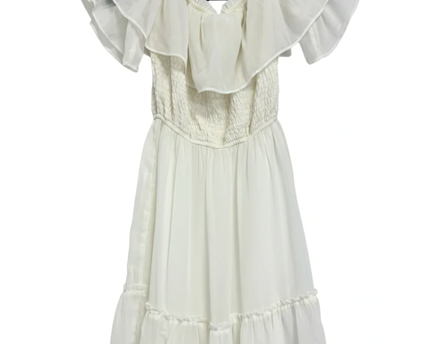 Hollister White Ruffle Smocked Off-The-Shoulder Mini Dress