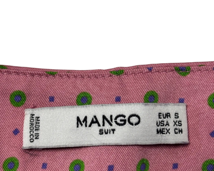 Mango Purple Floral Ruffle Hem Shorts