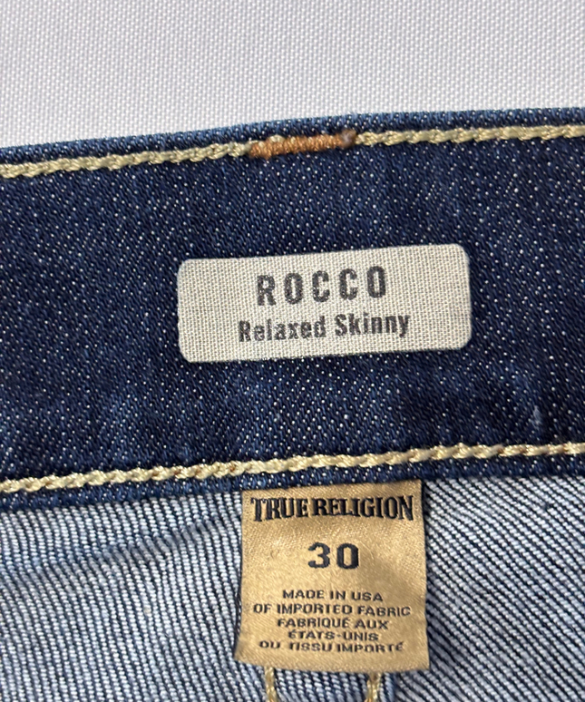 True Religion Dark Blue Rocco Relaxed Skinny Jeans
