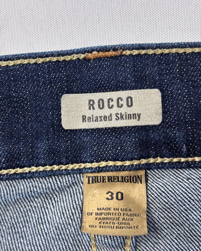 True Religion Dark Blue Rocco Relaxed Skinny Jeans