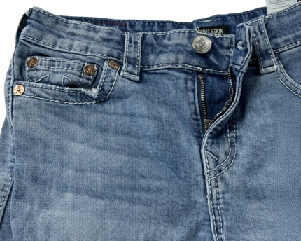 True Religion Light Blue Cargo Wide Leg Jeans