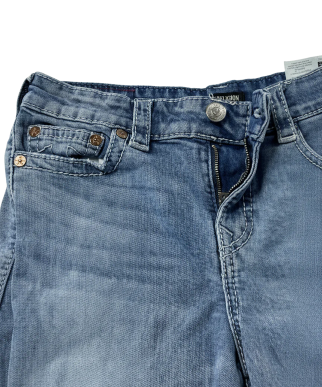 True Religion Light Blue Cargo Wide Leg Jeans