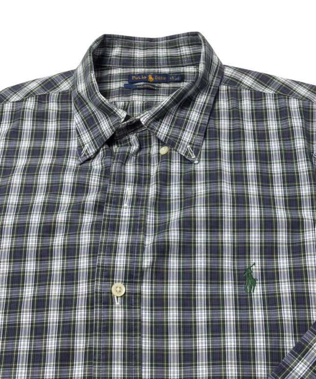 Ralph Lauren Green and Navy Plaid Classic Fit Button-Down Shirt