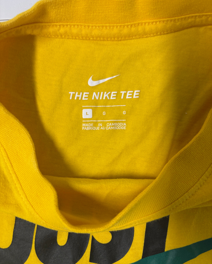 Nike Just Do It Yellow Graphic Swoosh T-Shirt - M