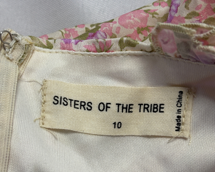 Sisters of the Tribe Pink Floral Ruched Mini Dress