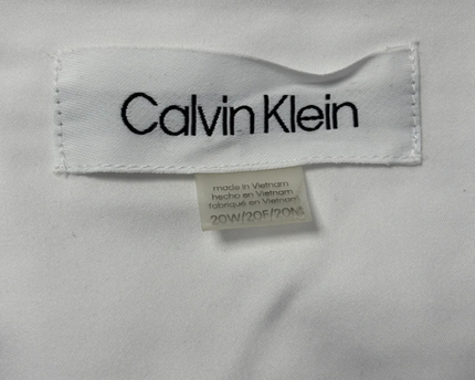 Calvin Klein White Collarless Peplum Blazer